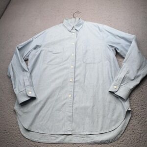 Four Objects Shirt Womens Large 4 Work Indigo Japanese Selvedge Chambray Relaxed